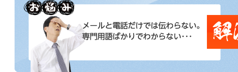 【お悩み】メールと電話だけでは伝わらない。専門用語ばかりでわからない…