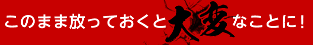 このまま放っておくと大変なことに！