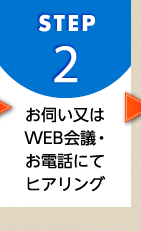 STEP2 お伺い叉はWEB会議・お電話にてヒアリング