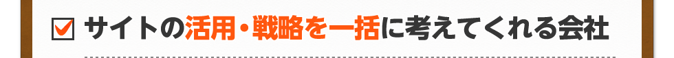 ホームページの活用・戦略を一括に考えてくれる会社